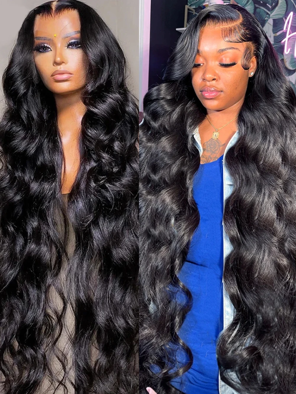 

46 Inch Body Wave 13x6 Hd Lace Frontal Wig Human Hair Pre Plucked 13x4 Lace Wigs For Women Brazilian 360 Lace Front Hair Wigs