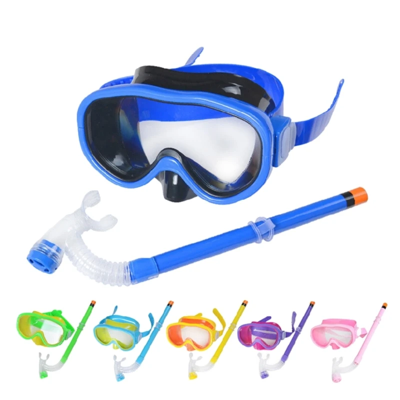 Kid Snorkel Set, Snorkeling Gear for Children Unisex Swimming Goggles, Anti-Fog Diving Masks & Dry Top Snorkel Combo Set