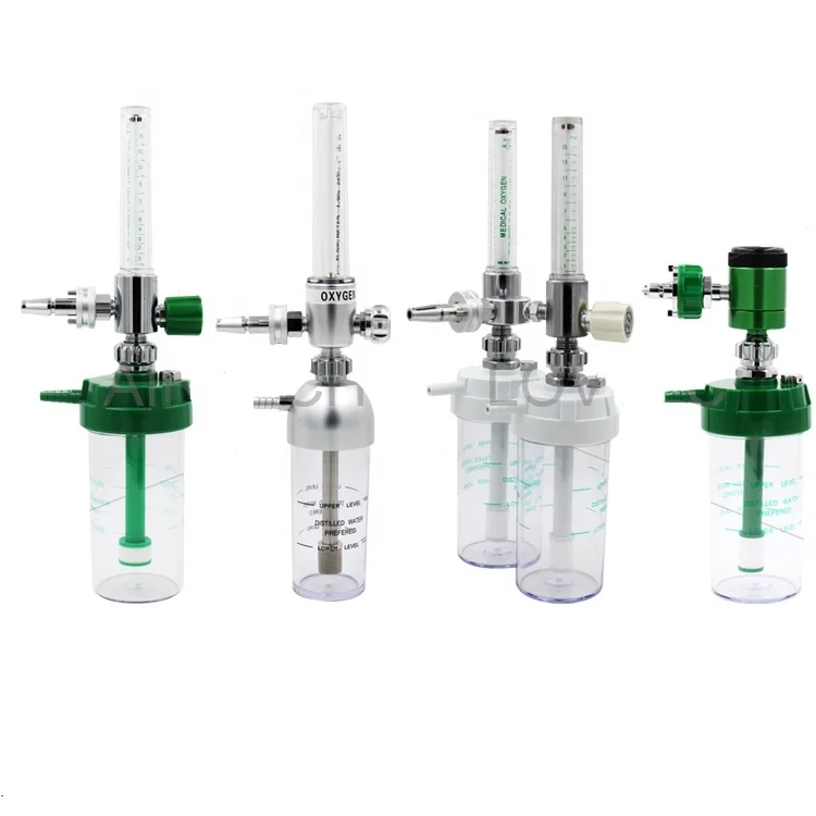 0-15 Lpm Oxygen Inhaler Aluminum Flowmeter with Humidifier Bottle Top-grade Chinese Medical Equipment Manufacturer