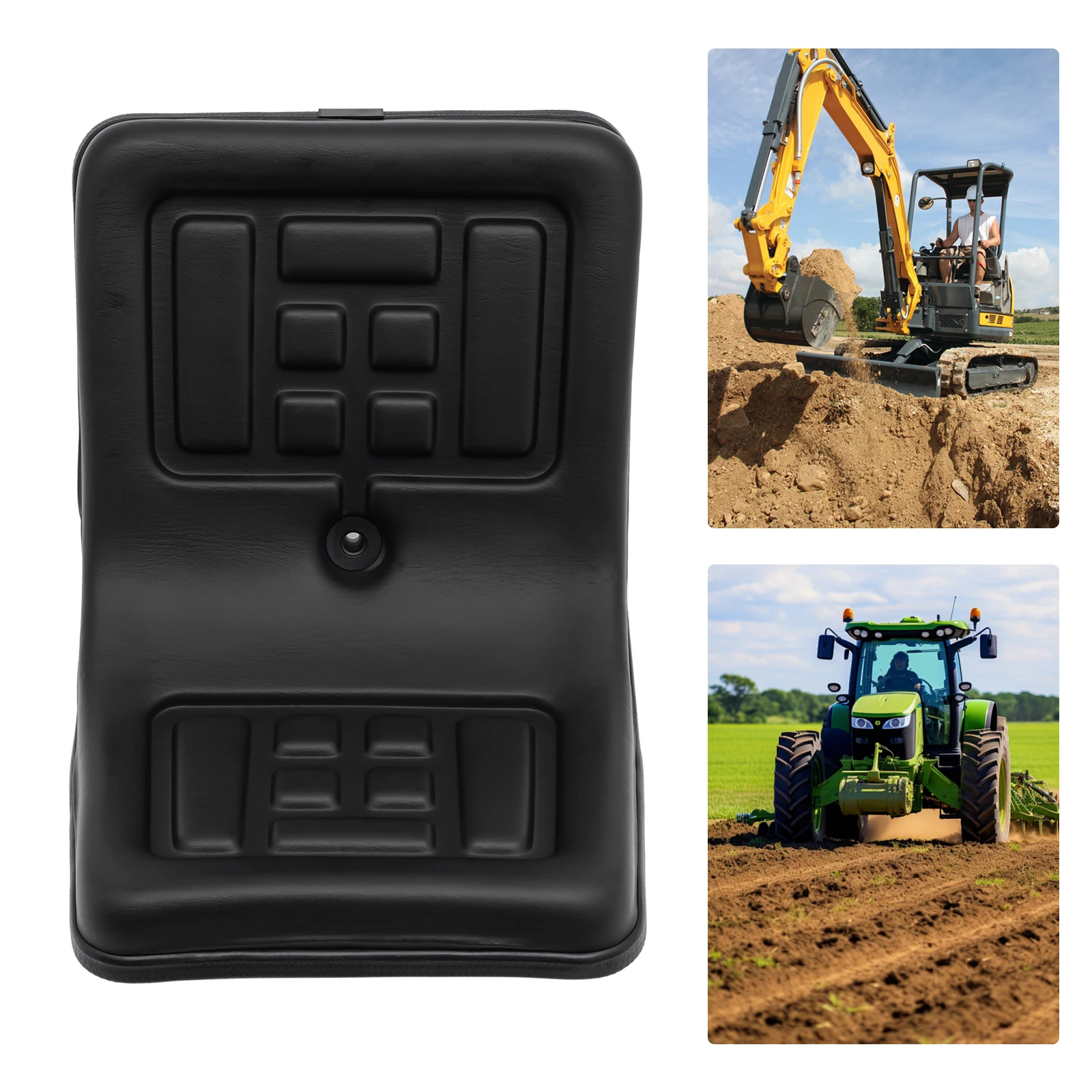 

Universal Tractor Seat 220LBS Capacity Ergonomic PVC Seat with 5.9" Slider for Tractors Forklifts Lawn Mowers