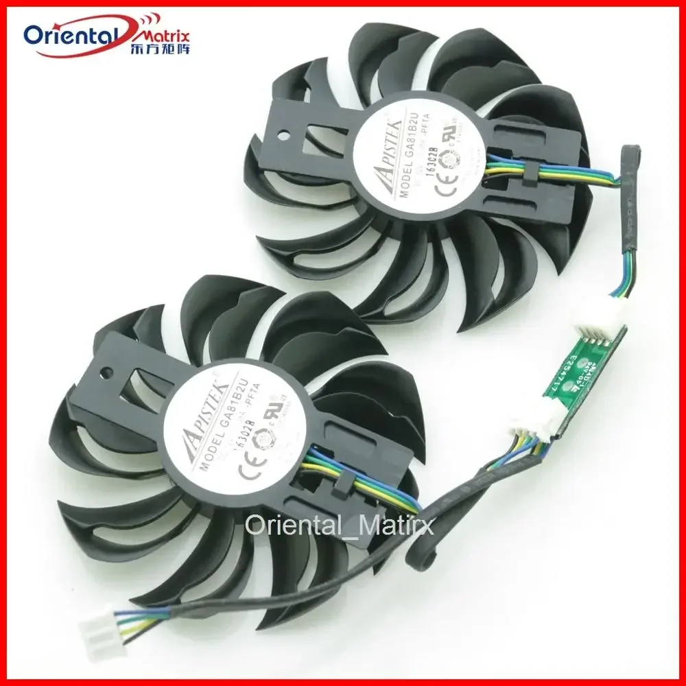 

GA81B2U PFTA 12 В 0,38 А 4-контактный 75 мм вентилятор VGA для Dataland RX550 RX560 RX460 кулер для видеокарты охлаждающий вентилятор