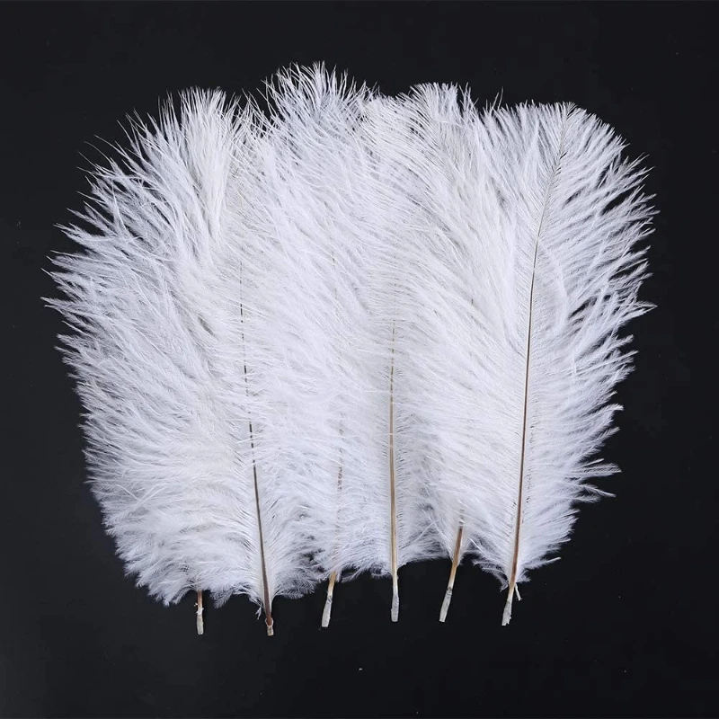 Natural White Ostrich Feathers For Crafts 6-26 Inch 15-65cm Bulk for Wedding Party Centerpieces Easter Gatsby Decorations Plumas