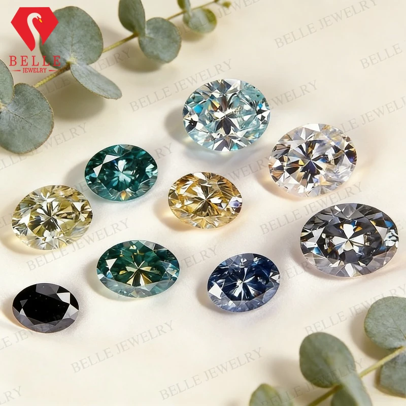 

GRA Certified Moissanite Loose Gemstone Oval 0.5-10CT Colorful VVS1 for Women Wedding Ring Earrings Jewelry Design DIY Making
