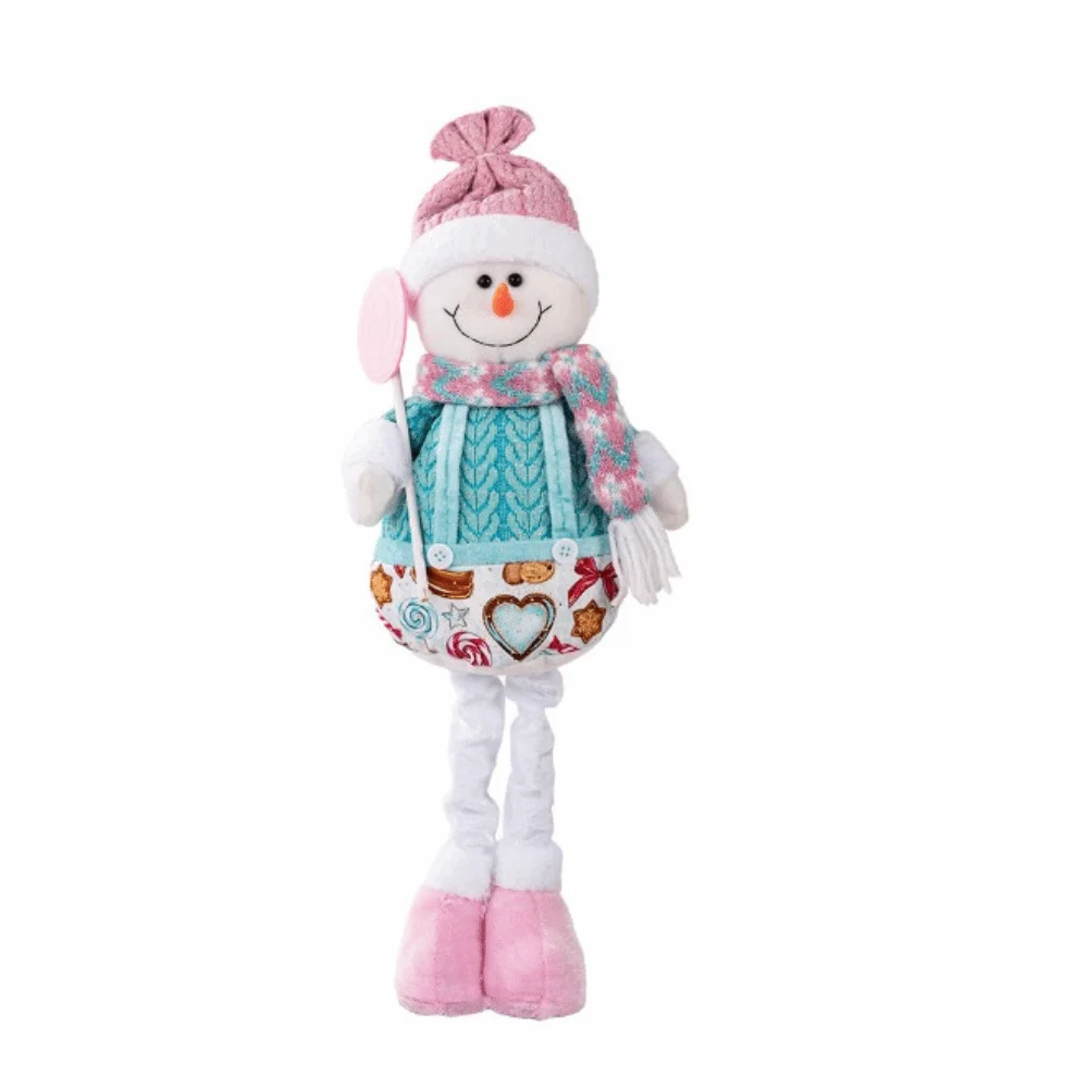 

Creative Christmas Doll Ornaments Pink Cute Retractable Legs Doll Decoration Cartoon Stretchable Figurine