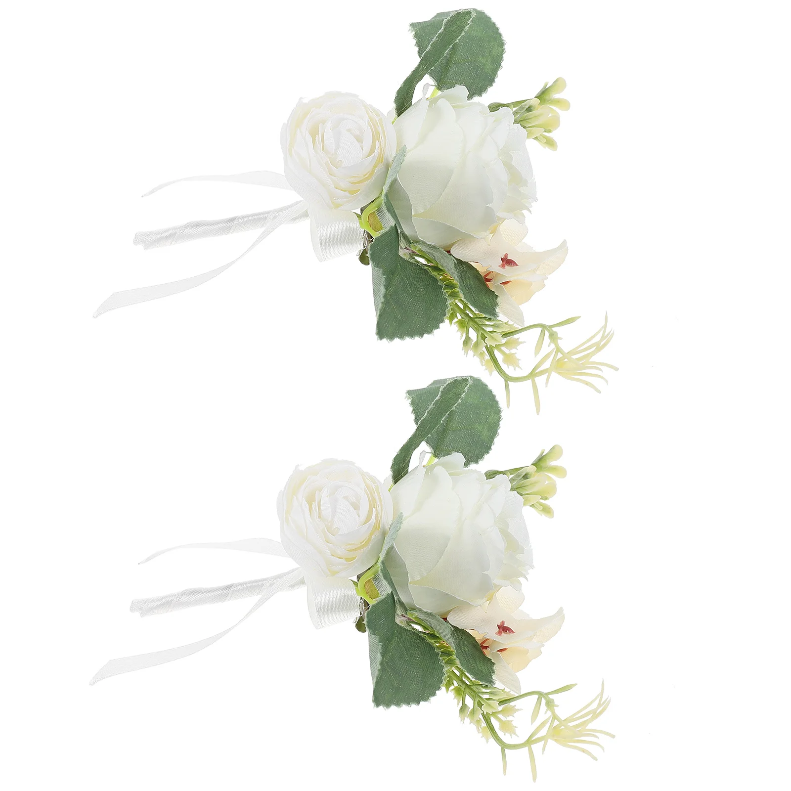

2Pcs Simulation Rose Corsage Dark Brooch Artificial Flowers Wedding Photographic Prop Bridesmaid BrideAccessory Versatile Home