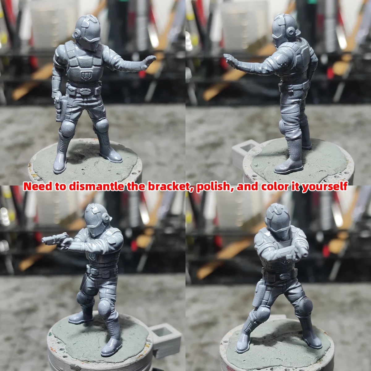 1/35 1/48 1/72 Maßstab Modellbausatz 3D Harz Miniatur-Soldatenfiguren Diorama Unbemalt SciFi Human Exploration Squad DIY – Detail 3