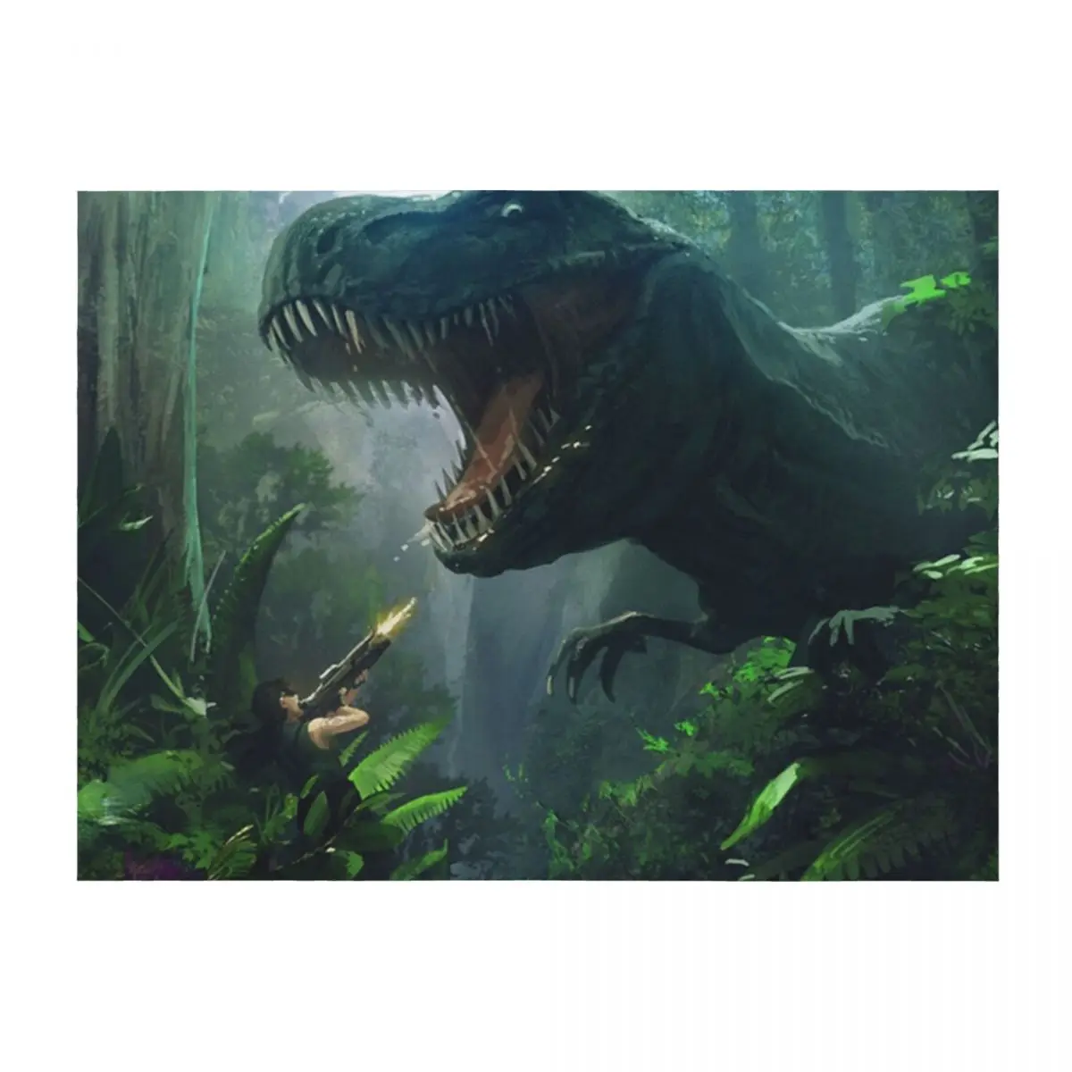 

ARK: ENDURE DINO ATTACK T-REX ENDURE Throw Blanket Custom Bed Fashionable Shaggy Bed linens Blankets