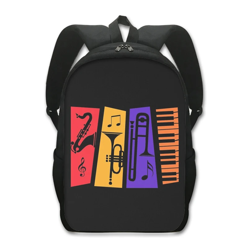 Kit de tambor de órgano electrónico de 16 pulgadas, mochila con estampado de guitarra eléctrica, mochilas escolares de Jazz de moda, mochila para portátil de Hip Hop, bolsas de libros, regalo