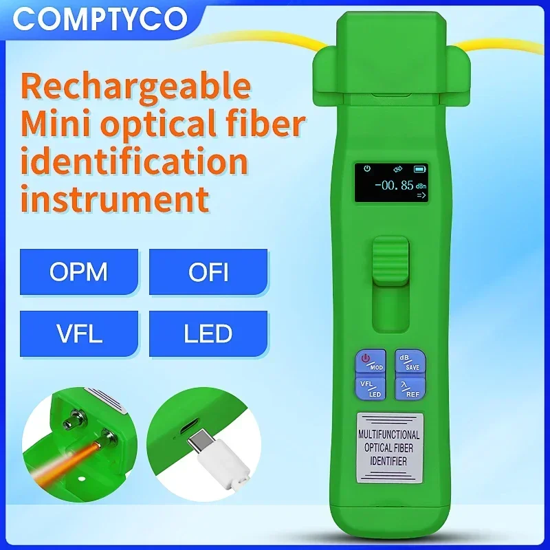 COMPTYCO Rechargeable AUA-C607/C605 Fiber Optic Identifier Live with Built in OFL /OPM /LED Light /VFL 800-1700nm SM