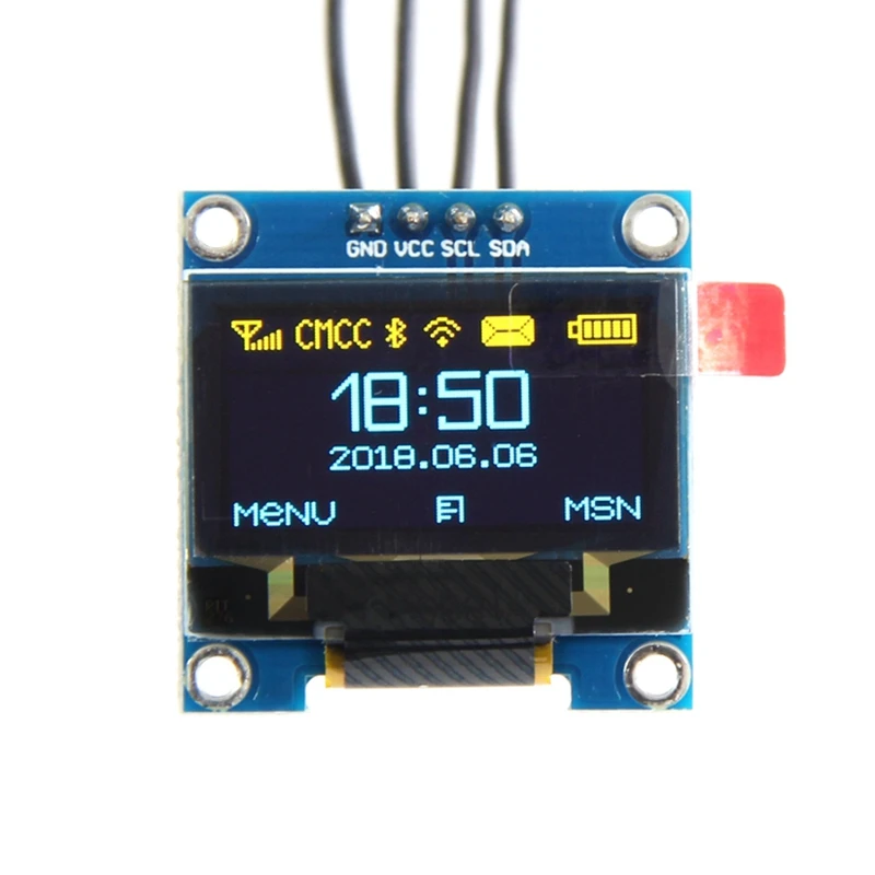 0,96-дюймовый IIC I2C последовательный GND 128X64 OLED ЖК-дисплей со светодиодной подсветкой SSD1306 для комплекта Arduino синий дисплей