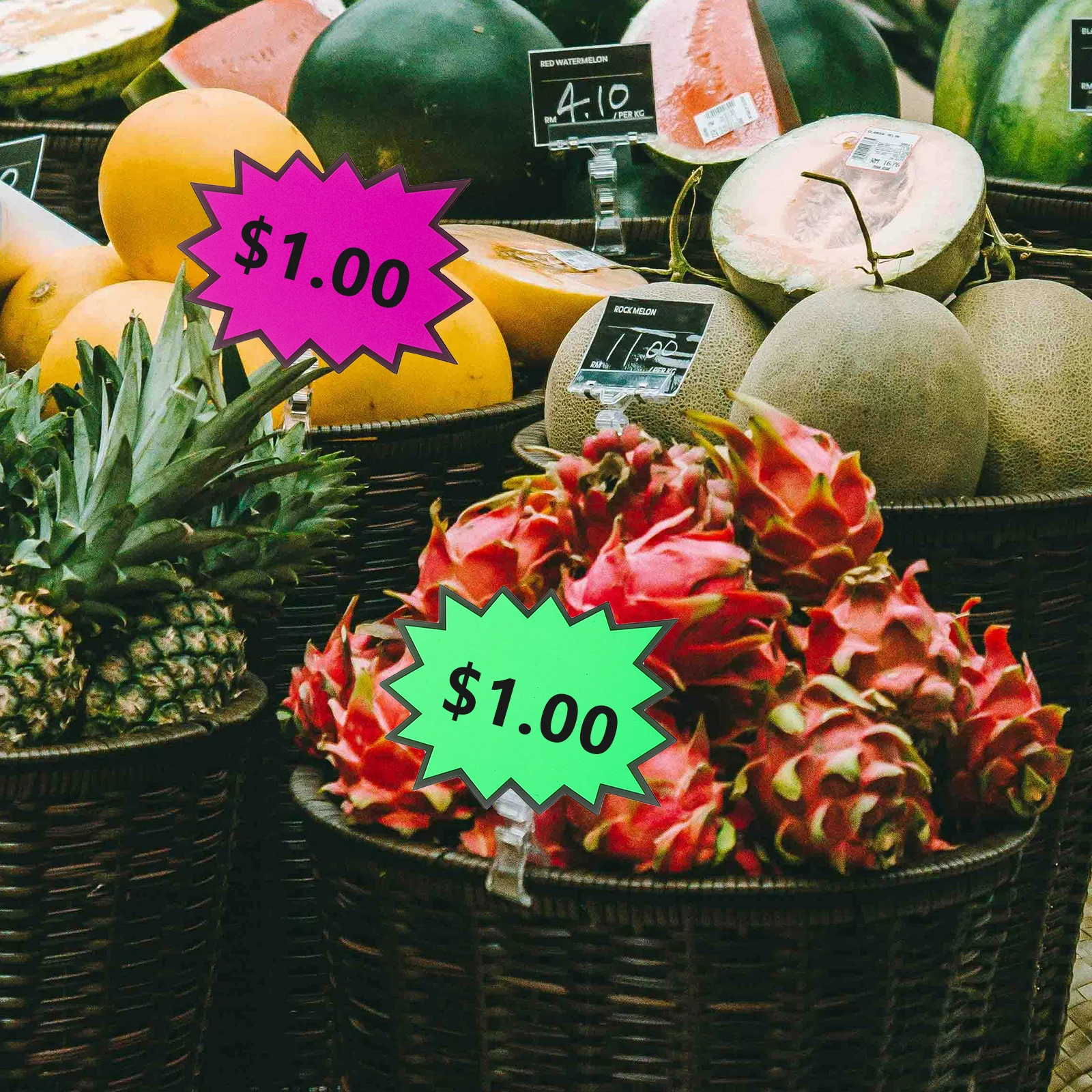 80 قطعة علامات الأسعار الفلورسنت انفجار تصميم فارغة التجزئة تسميات للبيع لافتات سوبر ماركت المرآب ساحة مخزن عرض ملصقات