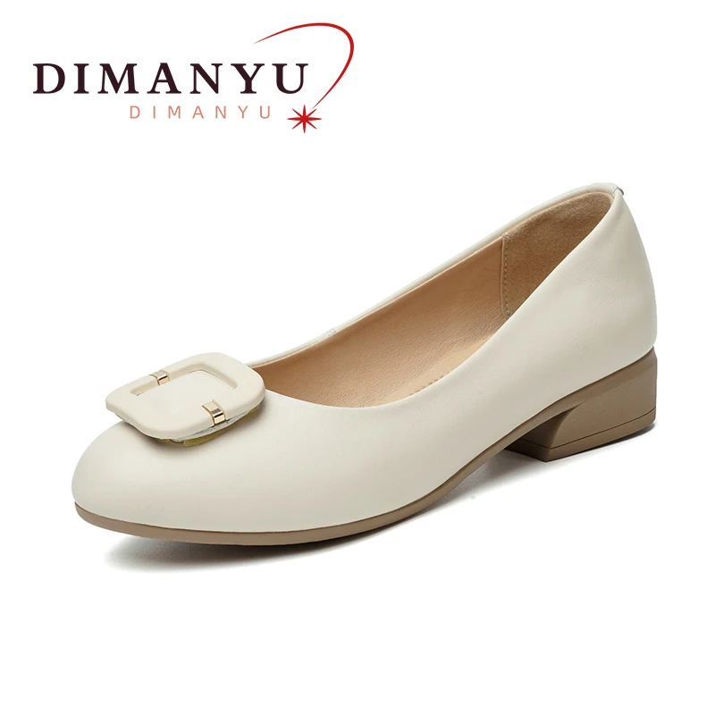 

DIMANYU Women's Shoes Genuine Leather 2024 New Spring Beanie Shoes Women's Fashion Large Size Slip-on Shoes Ladies