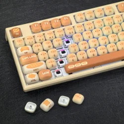 Steamed Bread Cute Mechanical Keyboard Hot-Swappable Three Mode 108 Keys Wireless Gaming Keyboard with MOG Keycaps Girls Gifts