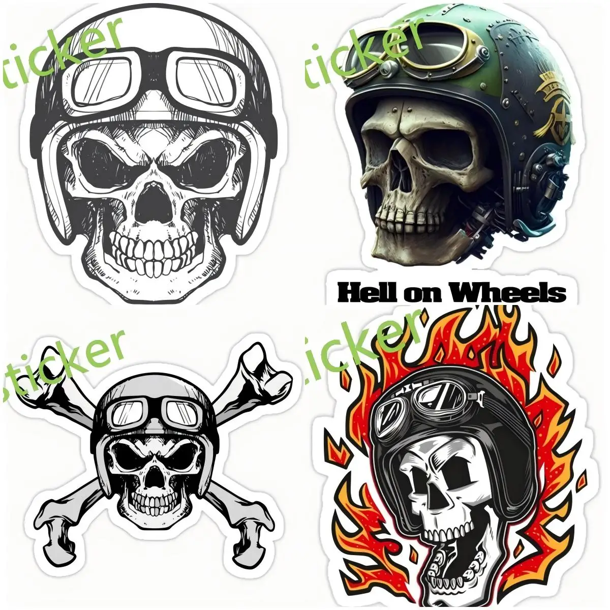 

Skull Helmet Decal Hard Hat Sticker Reflective Car Styling Waterproof Safety Welding Welder Helmet Mechanics Decal Vinyl