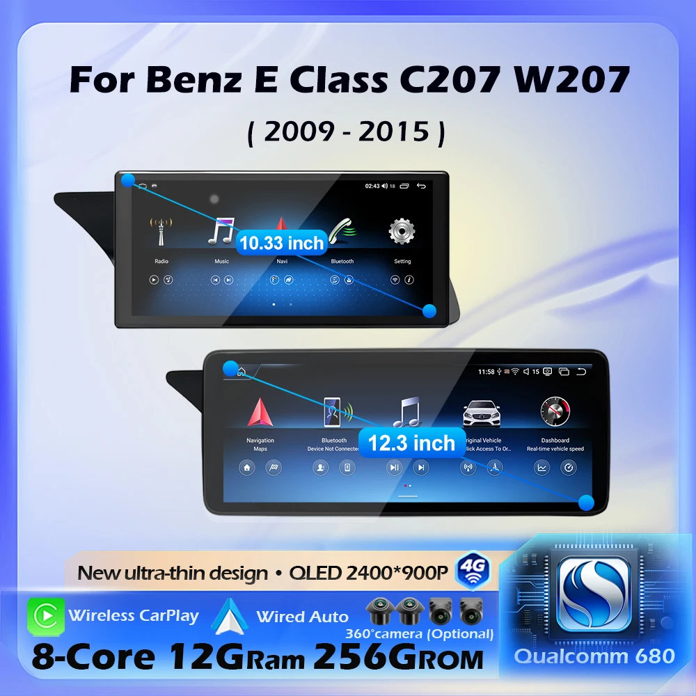 Für Mercedes Benz C207 W207 A207 2009 - 2015 NTG 4.0 und NTG 4.5 System Android Auto Autoradio Multimedia Navi GPS CarPlay 4G WLAN