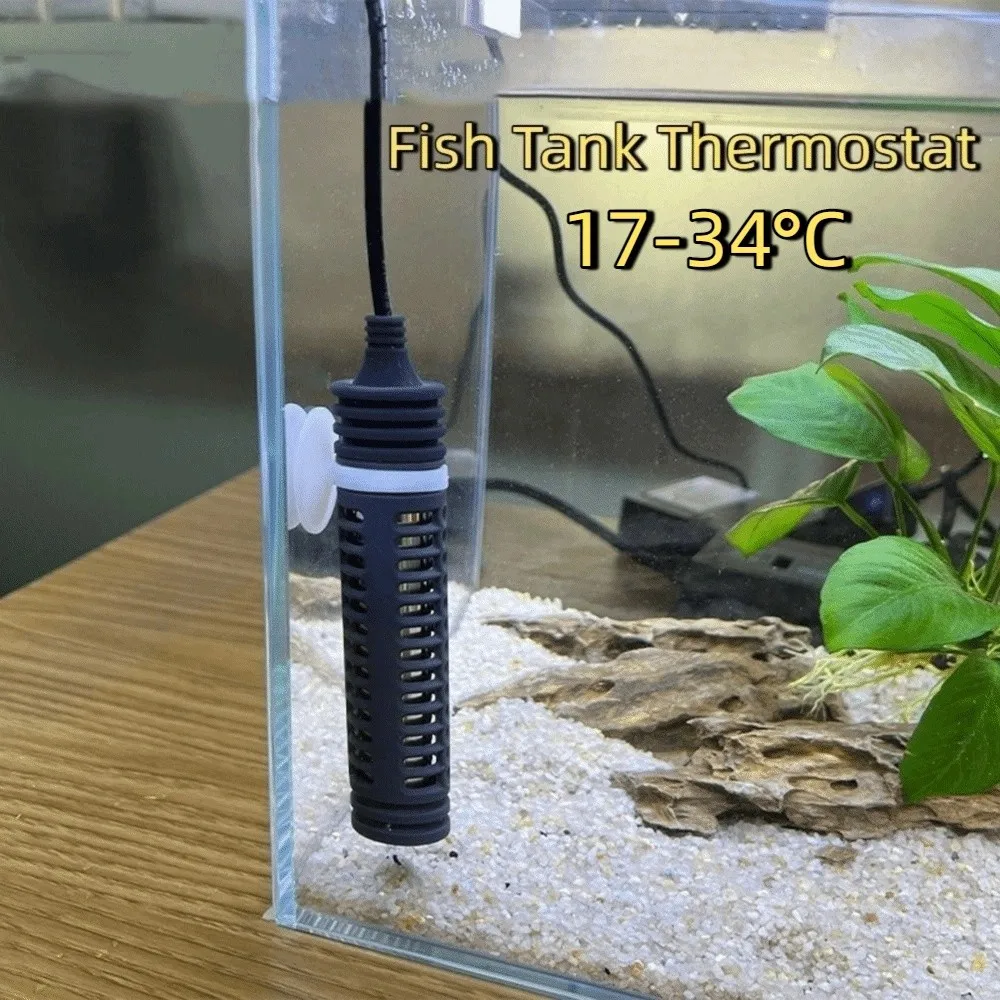 17-34 ° C Riscaldatore sommergibile per acquario Display digitale 25W-75W Termostato per acquario Controllo della temperatura regolabile Riscaldatore per acquario