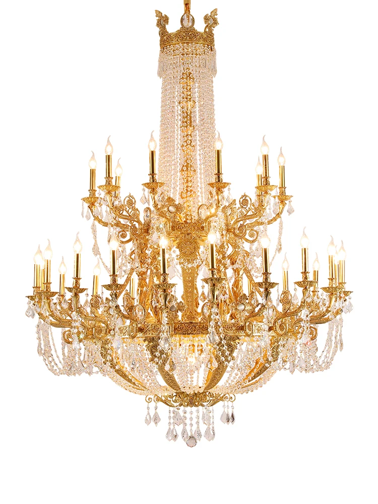 Customized Luxury Modern large chandeliers ceiling hanging Stair Led Gold crystal chandelier Living Room Home Decoration Fixture