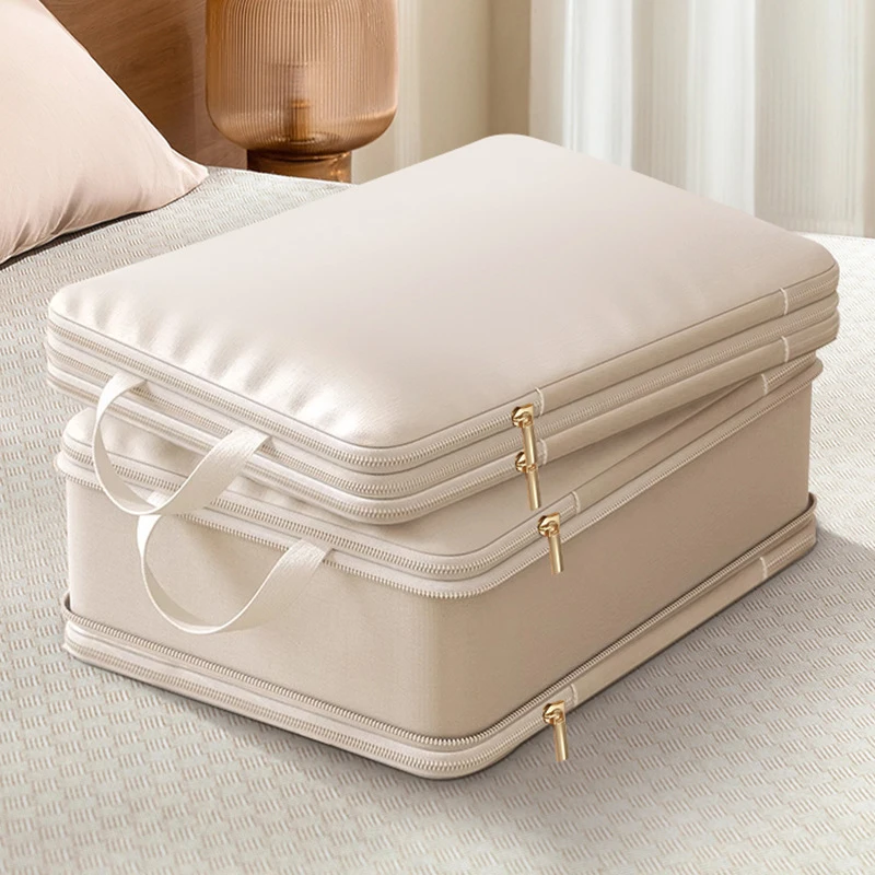 Robuste Selbstkomprimierende Aufbewahrungstasche - Tragbarer Organizer für Kleidung, Decken & Quilts, Ideal für Schrankorganisation