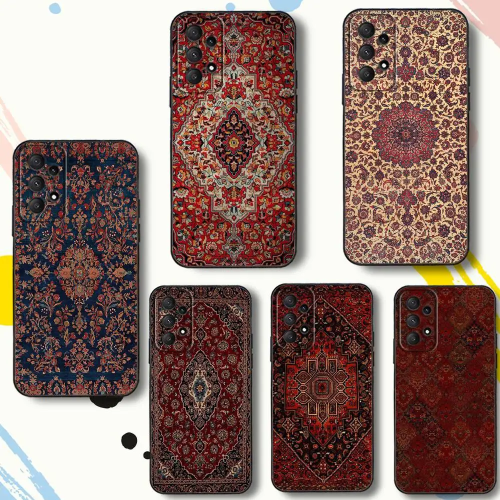 

Carpet Art F-Floral Pattern Phone Case For Samsung Galaxy A 80,72,73,91,53,22,51,52,5G,Plus,J,Note Soft Black Cover
