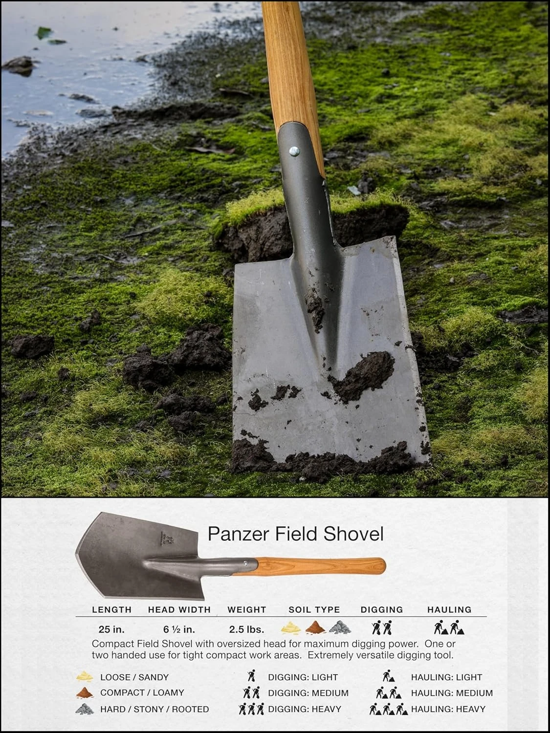 مجموعة أدوات الحديقة - مجموعة مكونة من 4 قطع - مجرفة بانزر فيلد، ماتوك هايدلبرغ، مشط يد هانوفر، مجرفة يدوية لوبينك #6