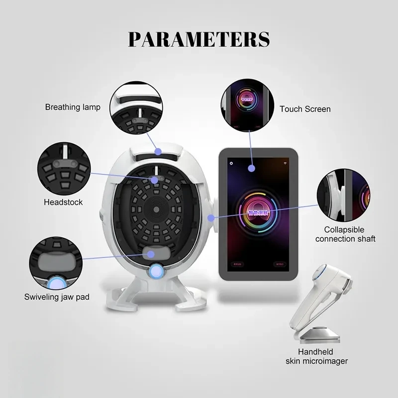 Bitmoji 3D skin analyzer Big Screen A6 Magic Mirror Skin Analyzer Machine Facial Skin Analysis With Handheld Skin Microimager