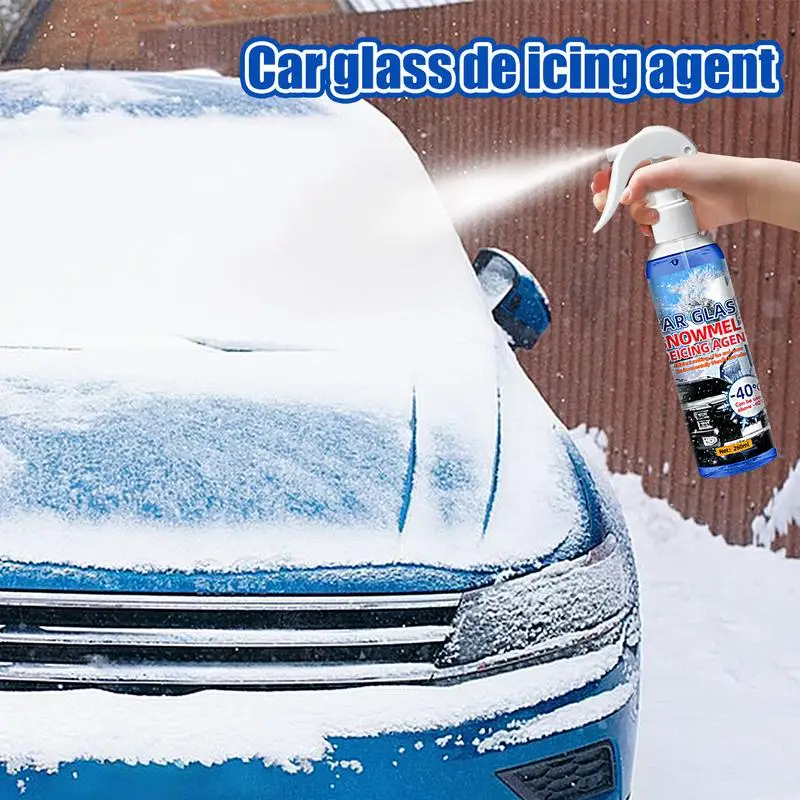 Car Deicer Spray Window Glass Ice Melt Spray Winter Car Accessories Automotive Glass Deicing Agent 260ml Automotive Defroster