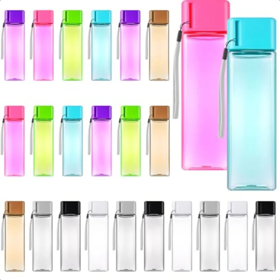 

24 шт. Бутылка для воды оптом 16 унций Бутылка для воды Многоразовая герметичная портативная пластиковая спортивная бутылка для воды с ручкой и ремешком для Cycl