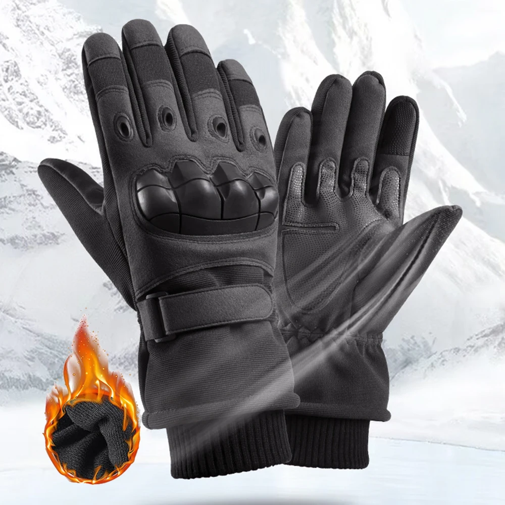 

Winter Cold-proof Motorcycle Gloves Full Finger Military Glove Outdoor Sport Guantes Para Motociclistas Black Motocross Glove