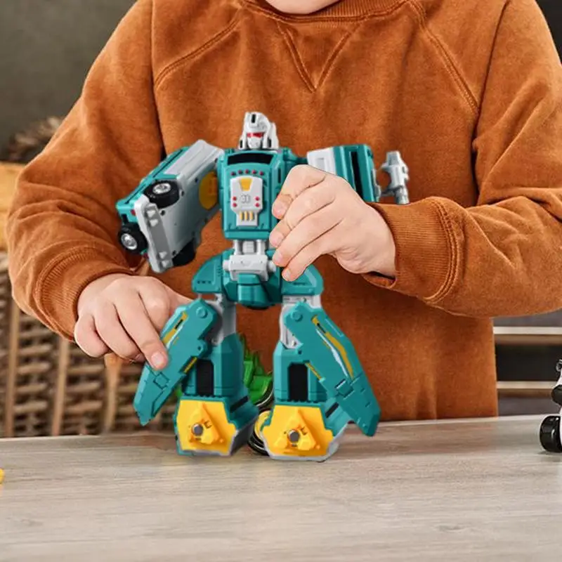 Magnético Transforming Truck Toy Set, Veículos De Construção, Montessori Educacional, Transformando, 9Pcs