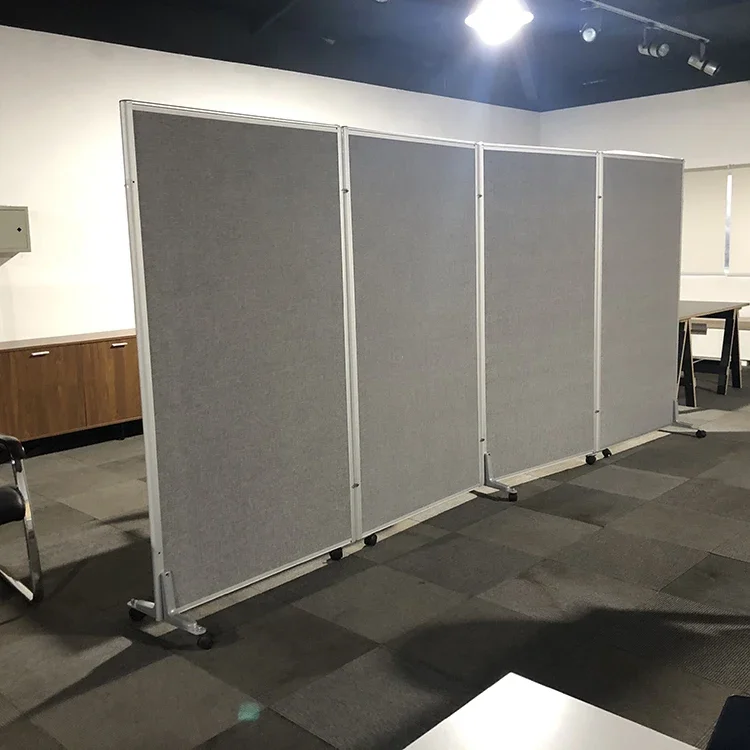 2026 Foldable Office Partitions Soundproof Office Divider Panels Movable Room Cloth Partition Wall