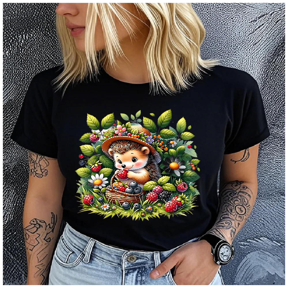Summer Clothing Wholesale - Women's Cotton 100% Cute Hedgehog Print