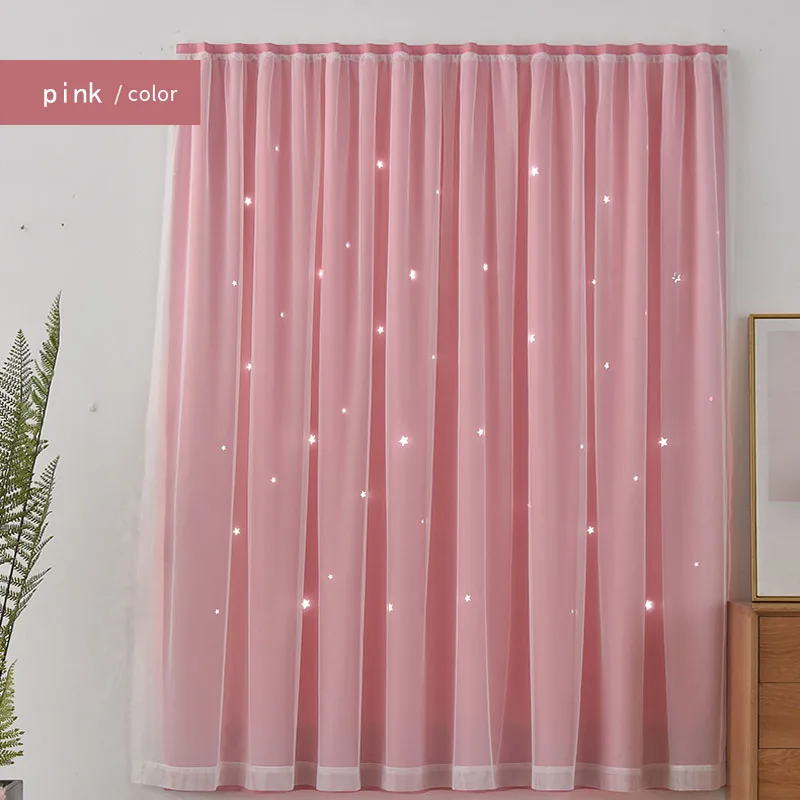 Punch Free Curtains Blackout Window Home Decor Bedroom Living Room Decoration Shading Blind Drape Accessory