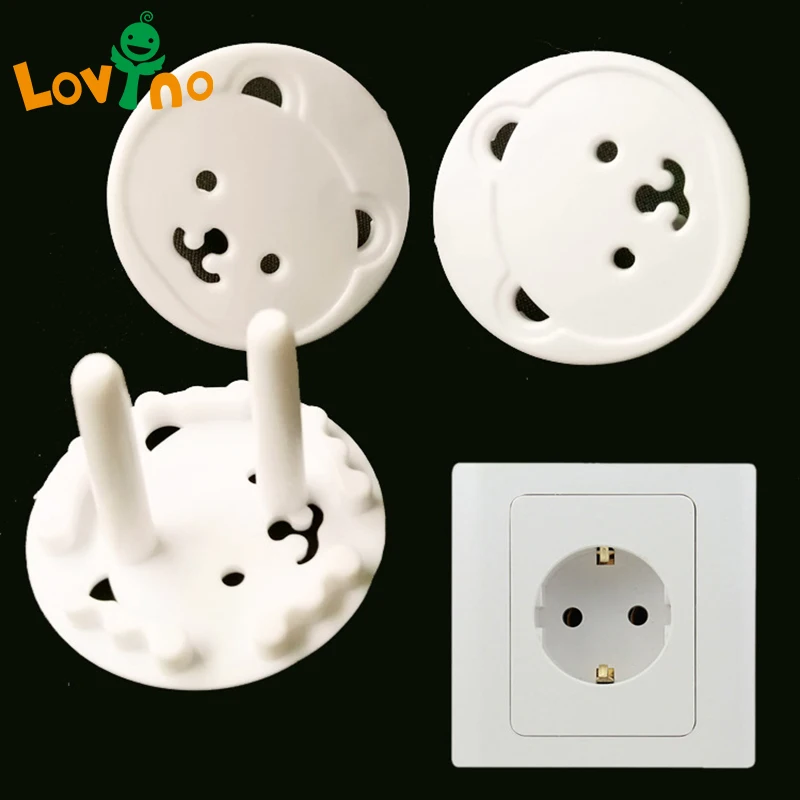 4pcs Baby Safety Child Electric Socket Outlet Plug Protection Security Two Phase Safe Lock Cover Kids Sockets Cover Plugs