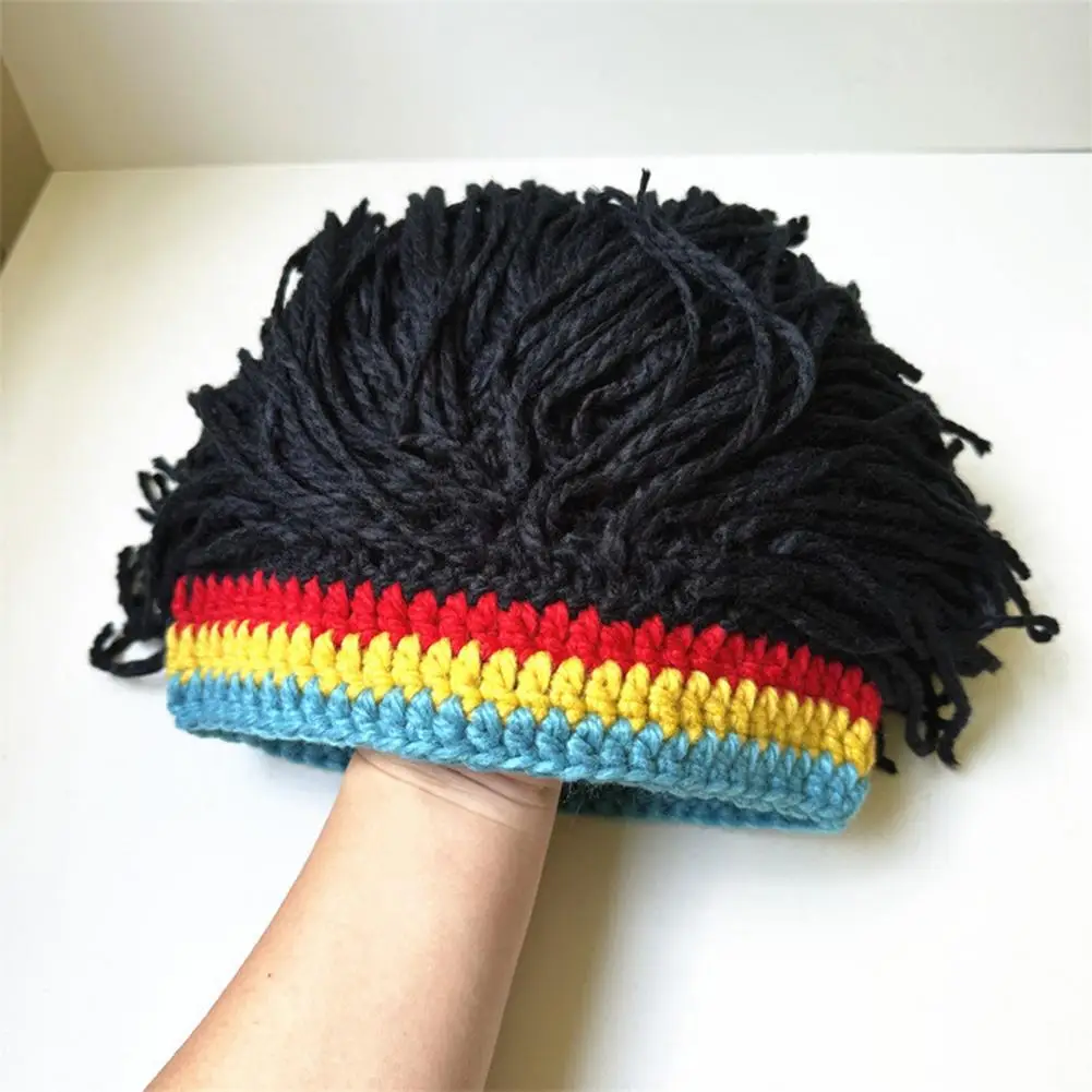 Colorful Knit Hat New Arrival Rasta Wig Cap Handmade Rasta Wig Cap for Unisex Hop Braided Cosplay Party Jamaica for Cultural