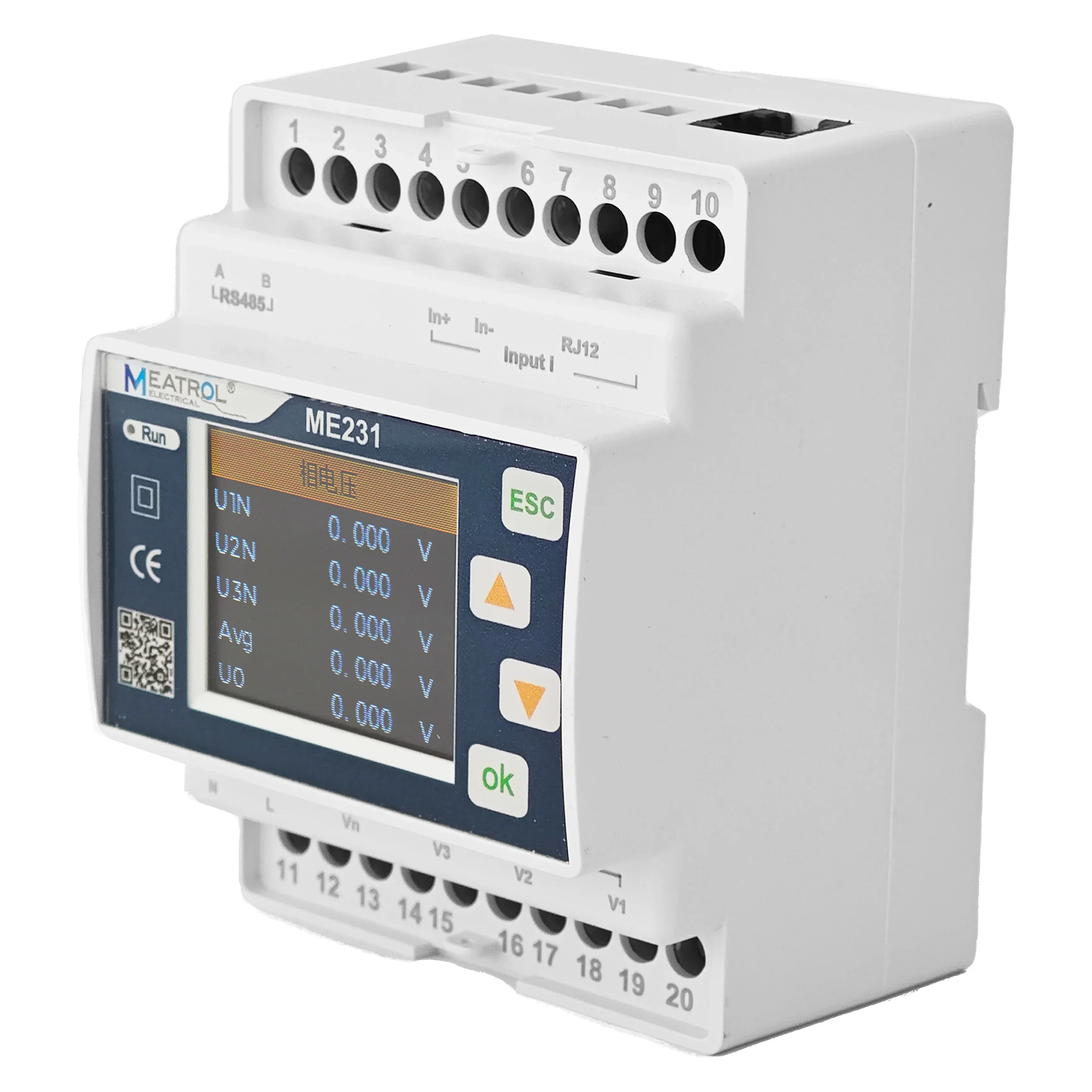2025/RS485 Din rail Three phase Digital Energy Power meter Easy RJ12 installation Smart ity meter