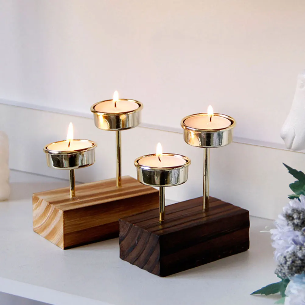 

Smooth Finish Wood Rack Reliable and Meticulously Polished for Any Occasion Restaurant Candlestick Wooden Stand