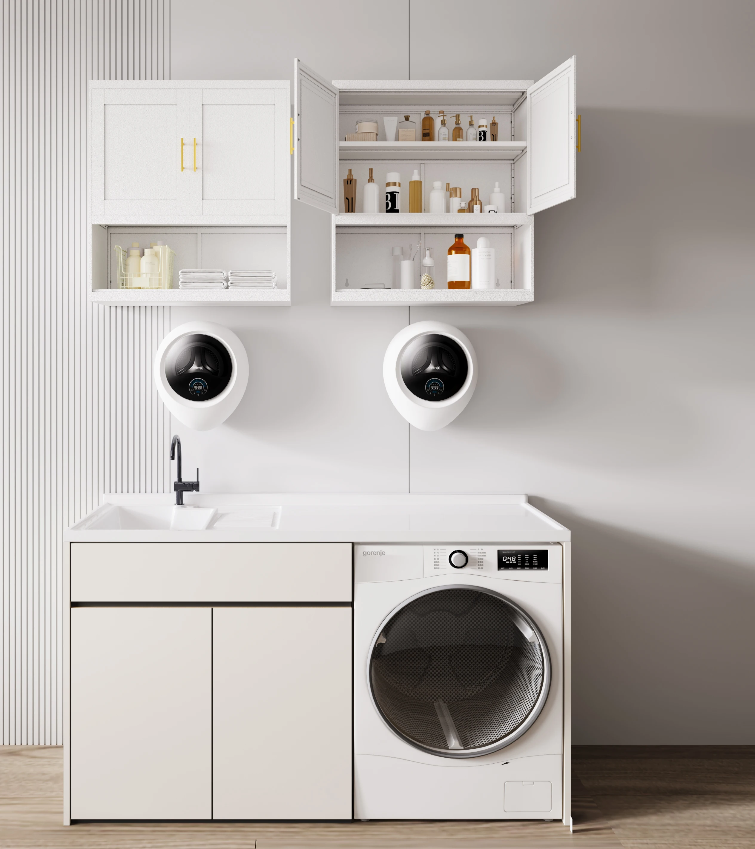 Metal small bathroom wall mounted cabinet, suitable for small space kitchen storage cabinets, garages, and bathrooms