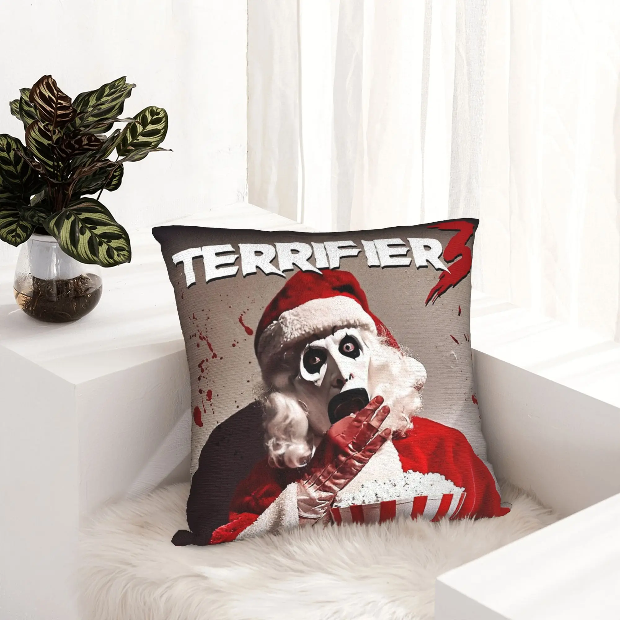 Terrifier Christmas Santa Terrifier 3 Pillowcase Soft Polyester Cushion Cover Decor  Pillow Case Cover Chair Wholesale 40X40cm