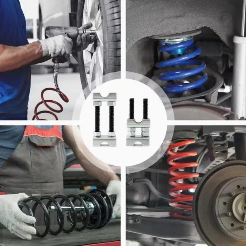 

2-Way Adjustable Coil Spring Compressor Manual Operation Carbon Steel Construction Shock Absorber Tool 1-2 Inches Adjustment