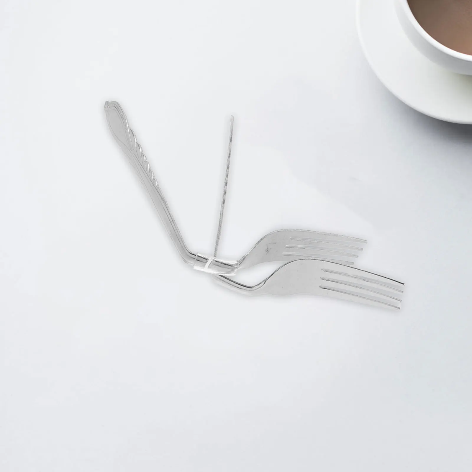 

2pcs Mind Fork Trick Sturdy Metal Bending Unique Design Mind Bend Fork Trick Magician Gimmick Props