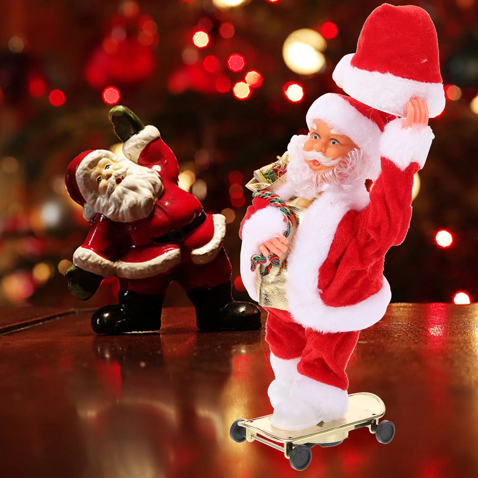 Fun Christmas Animated Santa Claus with Gift Bags Singing Dancing Soft Decoration for Kids Children Home Bedroom view 6
