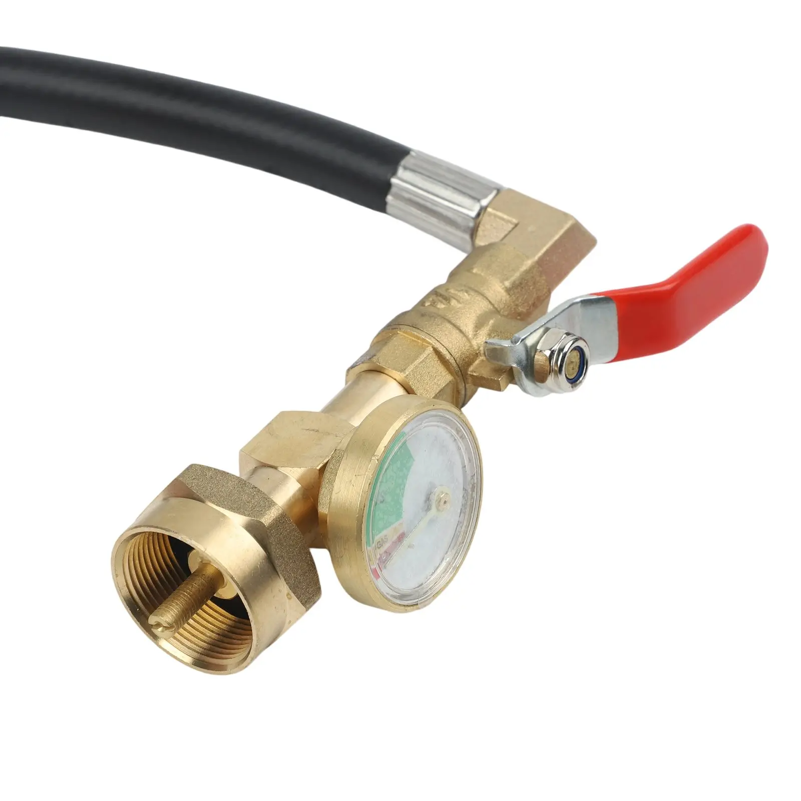 Control Valve 3FT Refill Hose Outdoor Use Effortless Refilling Integrated Pressure Gauge Construction With Brass
