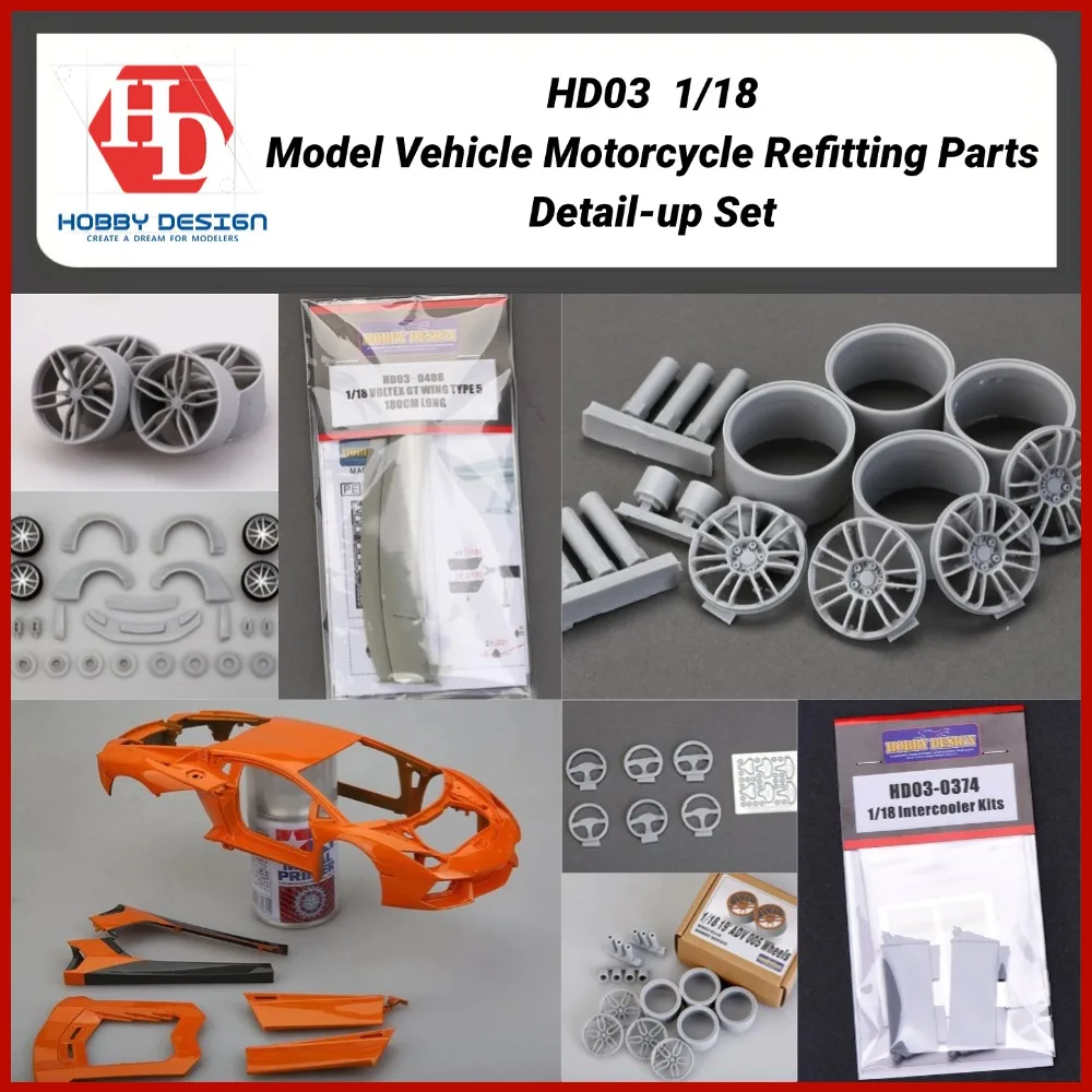 

Наборы моделей транспортных средств в масштабе 1:18, набор деталей для обновления HD03, аксессуары для ремонта детализации для коллекции автомобилей под давлением, сборка своими руками