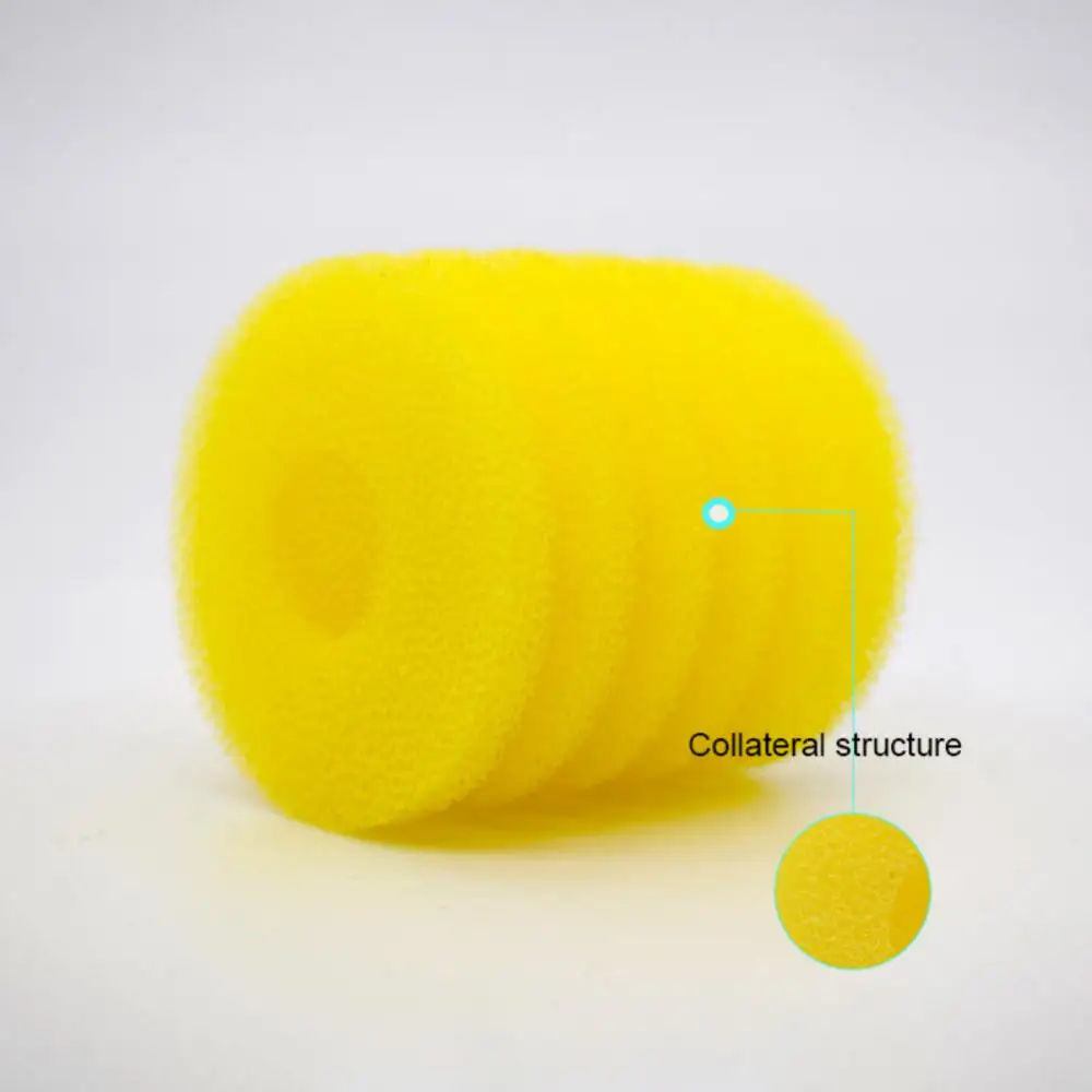 Fish Tank Sponge Universal Reusable Simple Operation Round Yellow Aquarium Filter Foam Filter Sponge Avoid Blockages