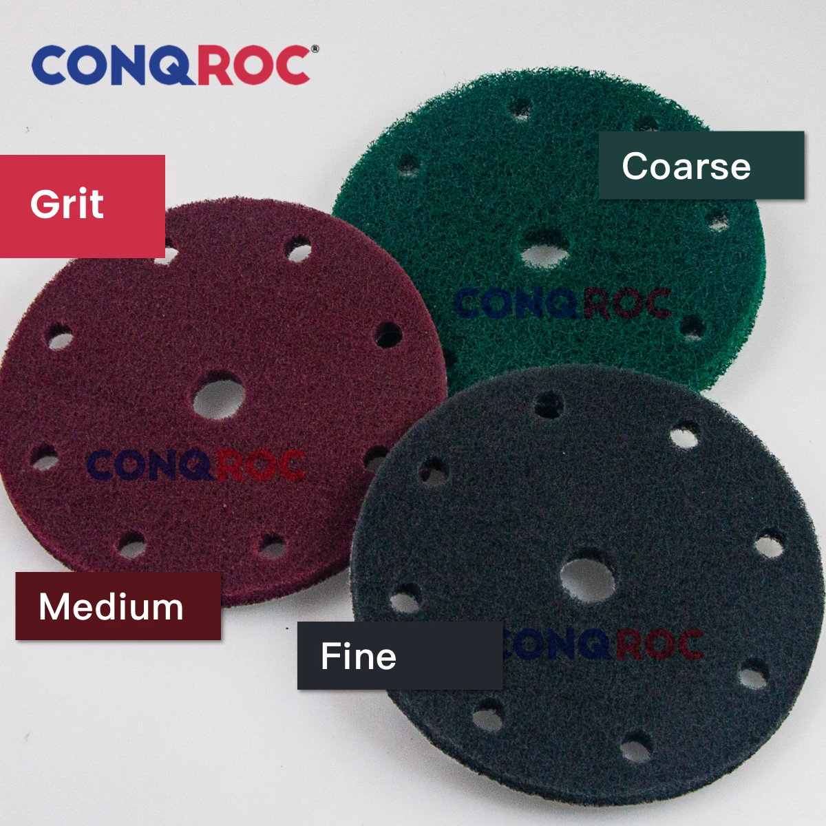 10 Pieces 150mm(6-Inch) 9-Hole Scouring Discs Hook Loop Nylon Scouring Pads Rust Remover Grout Power Scrubber Metal Polishing