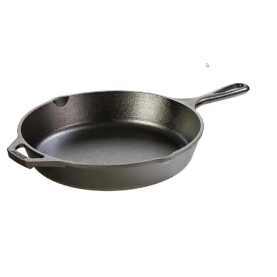 

10.25 Inch Cast Iron Skillet PreSeasoned Frying Pan with Teardrop Handle Ideal for Oven Stovetop Grill and Campfire Cooking Mad