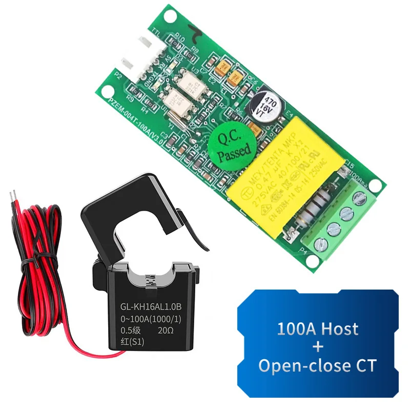 PZEM004T Neue Version AC 80-260V 100A TTL Port Modbus-RTU Voltmeter Elektrische Power Monitor Volt Amp kwh Energie mit Split CT