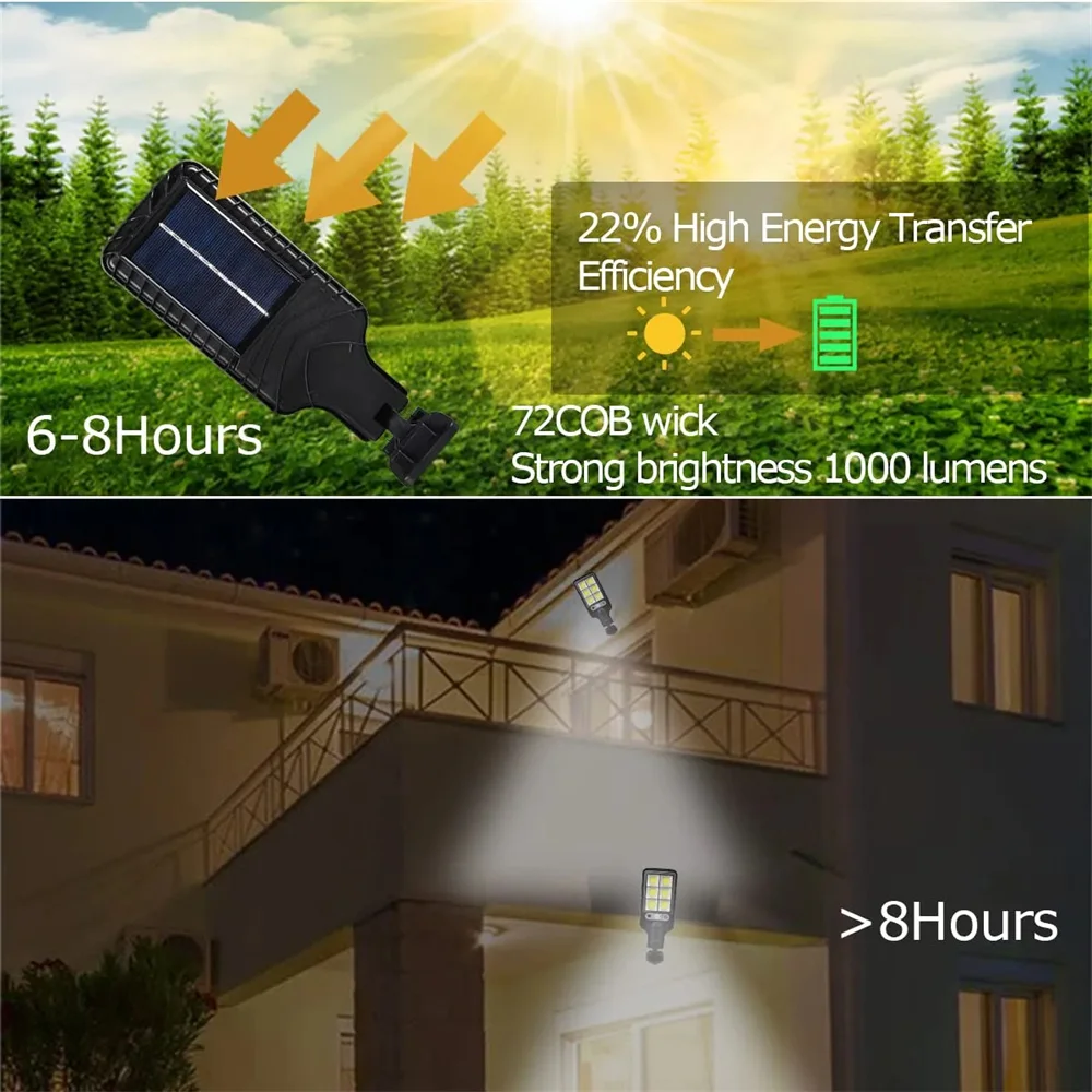 

Solar Street Lights Outdoor Solar Lamp 1~4PCs With 3 Mode Waterproof Motion Sensor Security Lighting for Garden Patio Path Yard