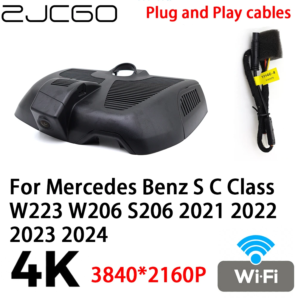 

ZJCGO 4K 2160P DVR видеорегистратор с камерой Plug and Play для Mercedes Benz S C Class W223 W206 S206 2021 2022 2023 2024