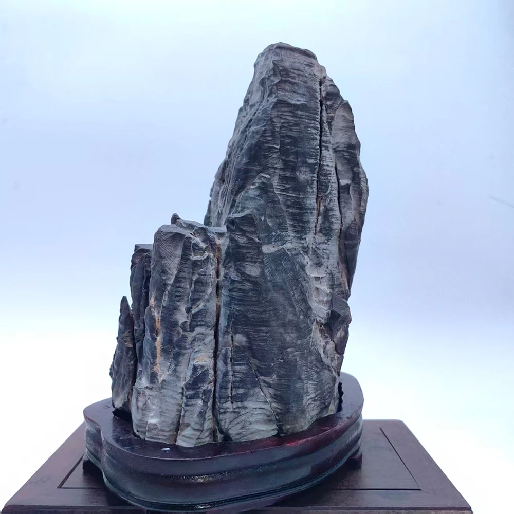 1PC Asian Natural Stone Suiseki Office Home Decorations “Snowy Mountains” Rock Natural Minerals Piedras Decorativas Rough Stone